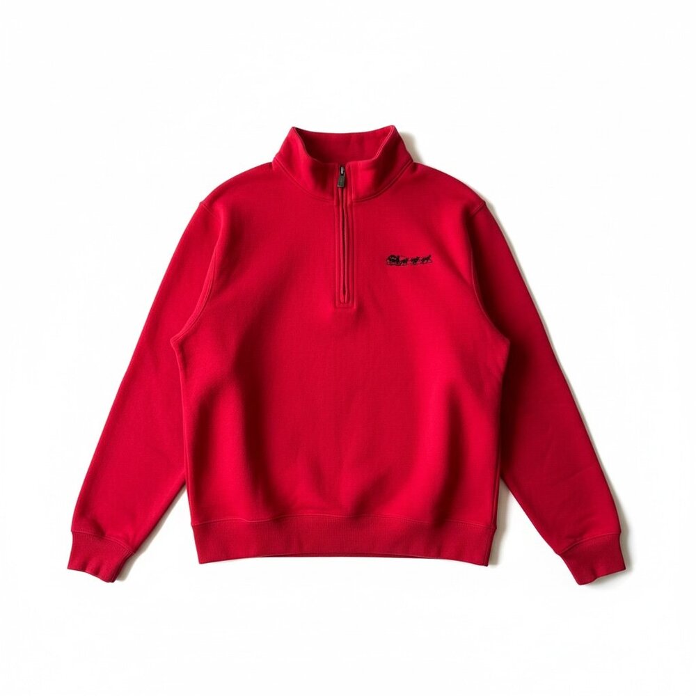 Peter Millar Red Quarter Zip Pullover Sweatshirt XL Embroidered